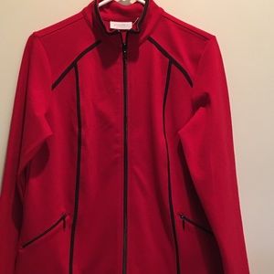 Chico's Red Zip-Up Sweatshirt